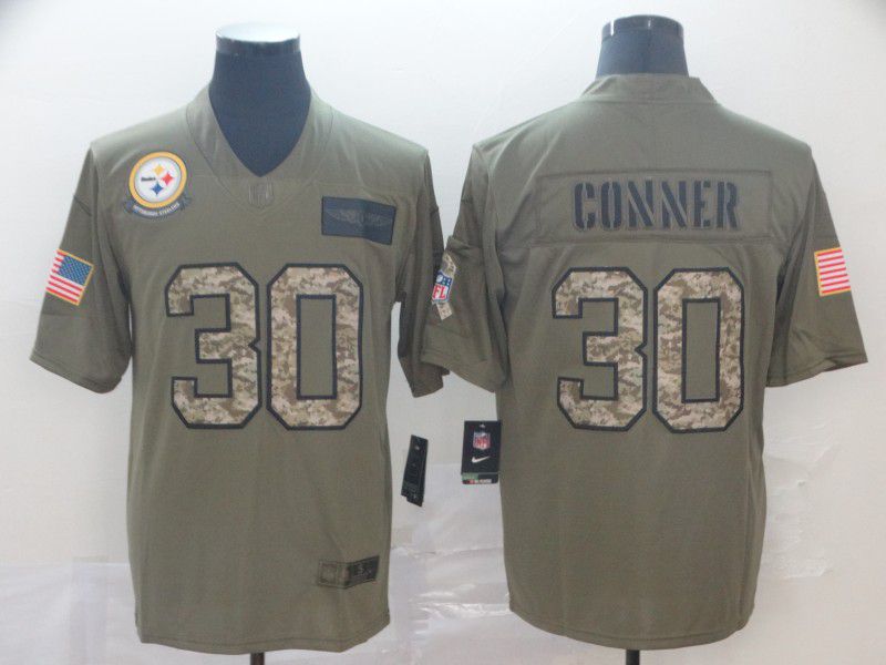 Men Pittsburgh Steelers #30 Conner Nike 2019 Olive Camo Salute to Service Limited NFL Jerseys->pittsburgh steelers->NFL Jersey